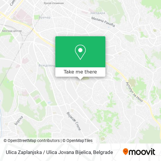 Ulica Zaplanjska / Ulica Jovana Bijelica map