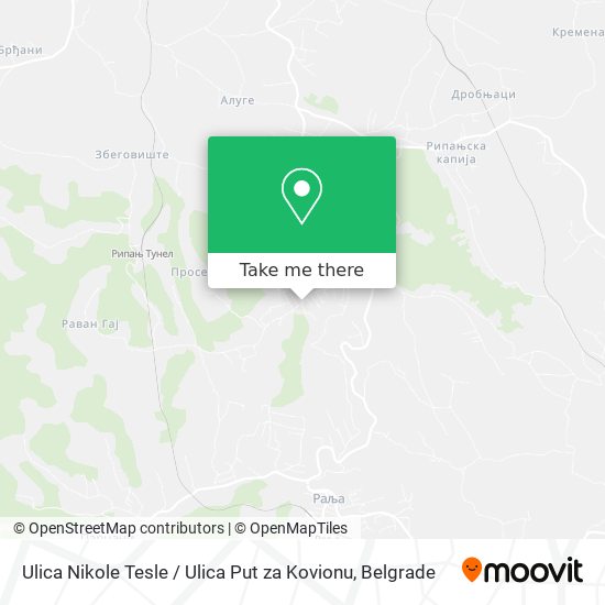 Ulica Nikole Tesle / Ulica Put za Kovionu map