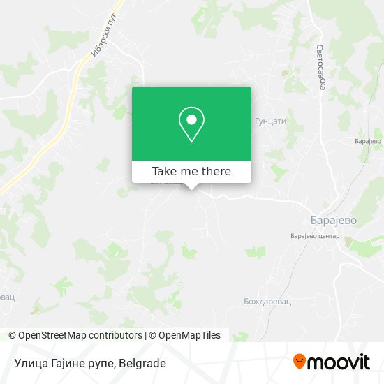 Улица Гајине рупе map