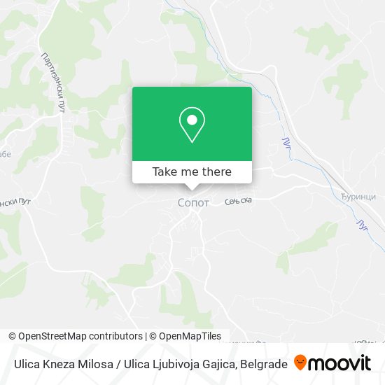 Ulica Kneza Milosa / Ulica Ljubivoja Gajica map