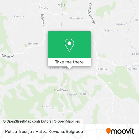 Put za Tresnju / Put za Kovionu map