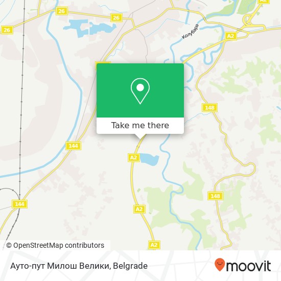 Ауто-пут Милош Велики map