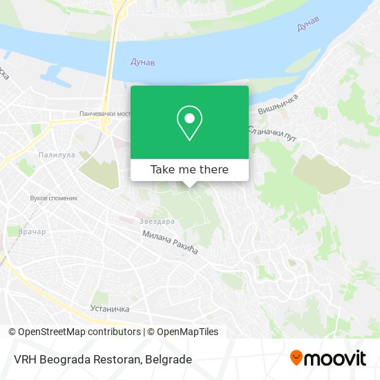 VRH Beograda Restoran map