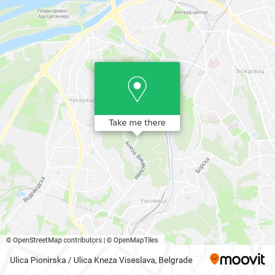 Ulica Pionirska / Ulica Kneza Viseslava map