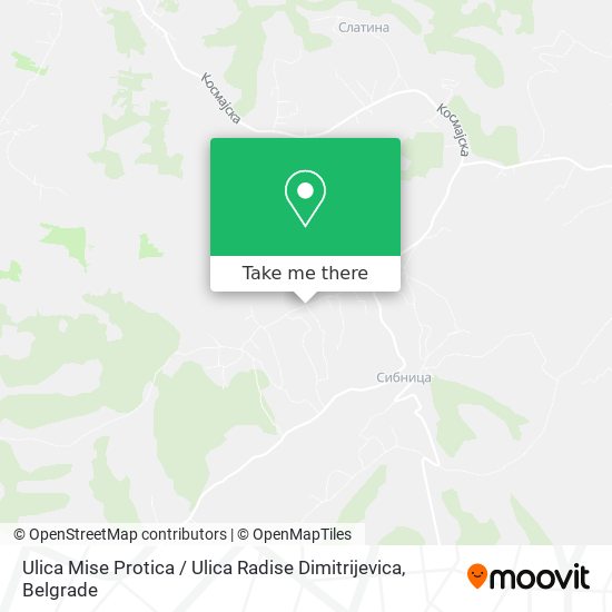 Ulica Mise Protica / Ulica Radise Dimitrijevica map