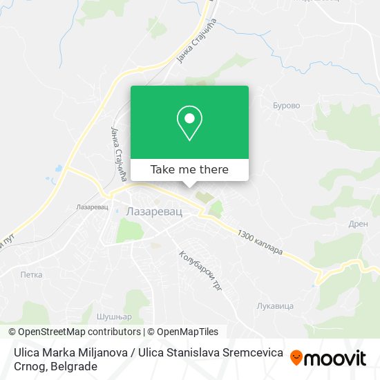 Ulica Marka Miljanova / Ulica Stanislava Sremcevica Crnog map