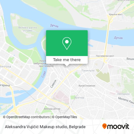 Aleksandra Vujičić Makeup studio map