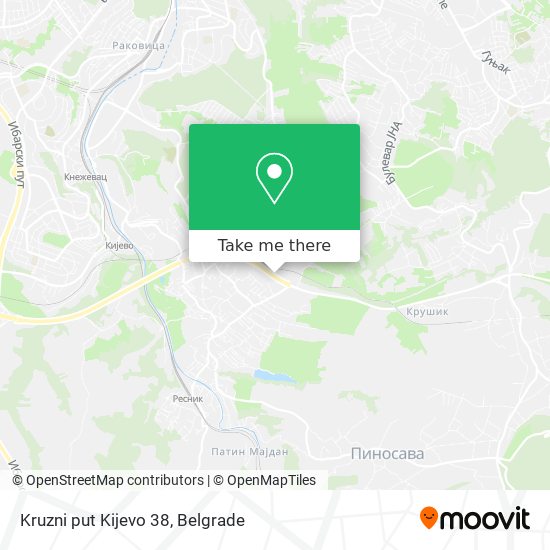 Kruzni put Kijevo 38 map