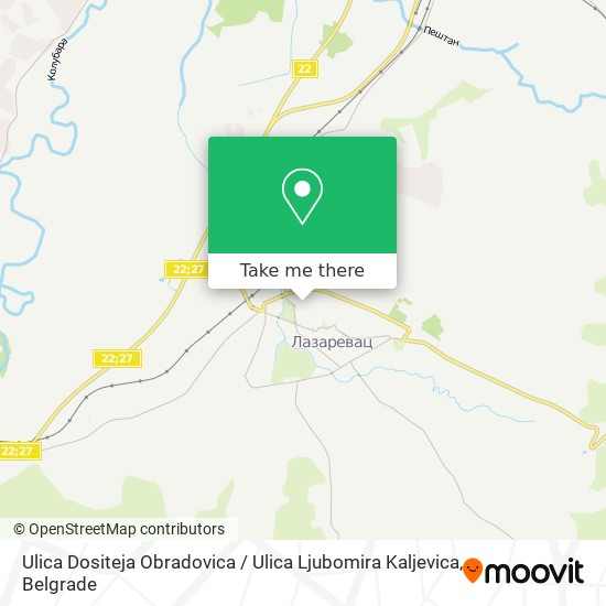 Ulica Dositeja Obradovica / Ulica Ljubomira Kaljevica map