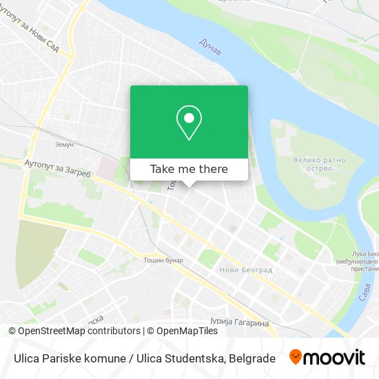 Ulica Pariske komune / Ulica Studentska map