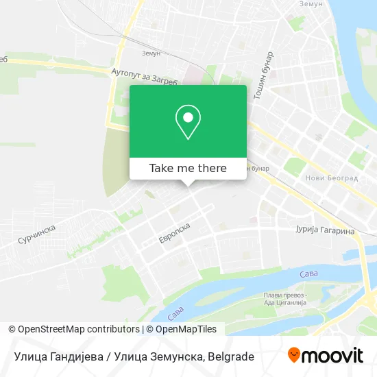 Улица Гандијева / Улица Земунска map