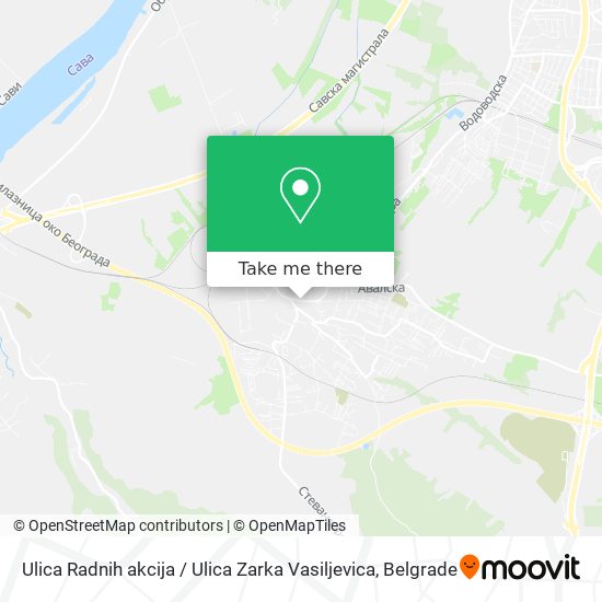 Ulica Radnih akcija / Ulica Zarka Vasiljevica map