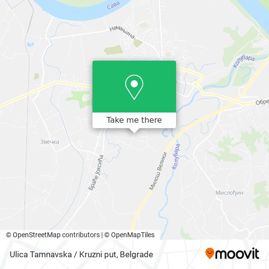 Ulica Tamnavska / Kruzni put map