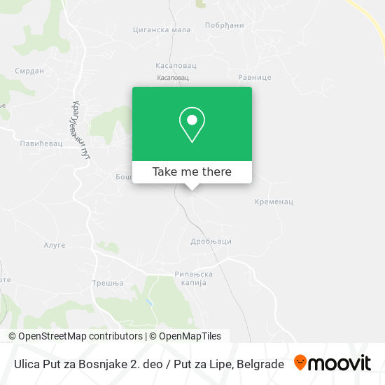 Ulica Put za Bosnjake 2. deo / Put za Lipe map