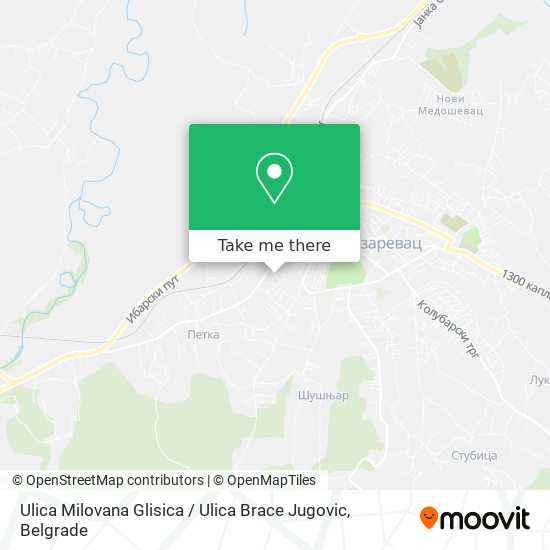 Ulica Milovana Glisica / Ulica Brace Jugovic map