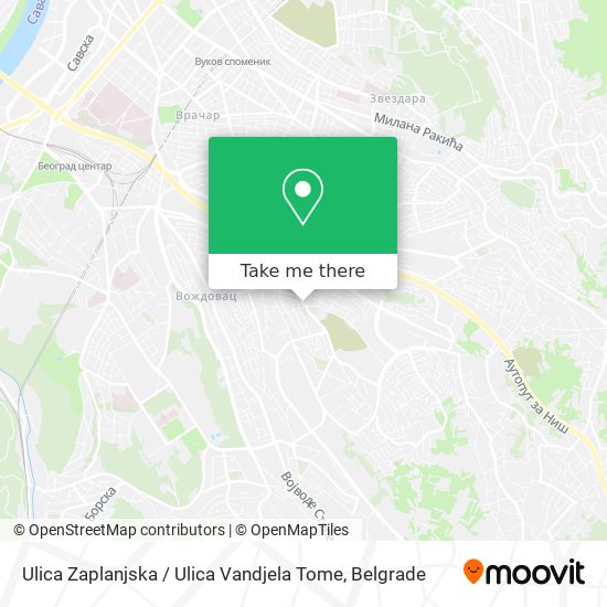 Ulica Zaplanjska / Ulica Vandjela Tome map