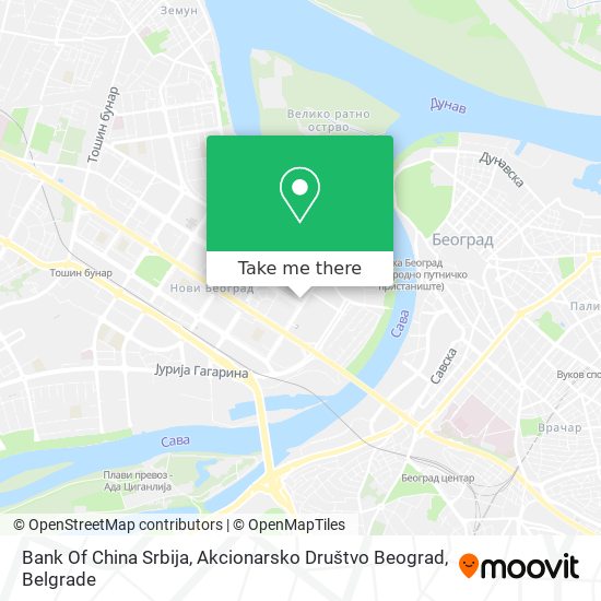 Bank Of China Srbija, Akcionarsko Društvo Beograd map