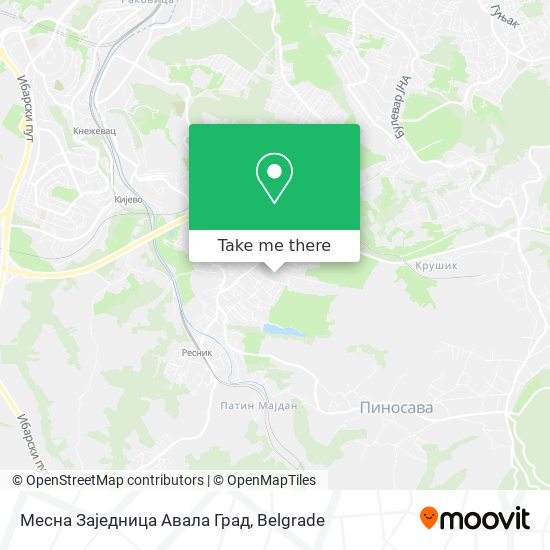 Месна Заједница Авала Град map