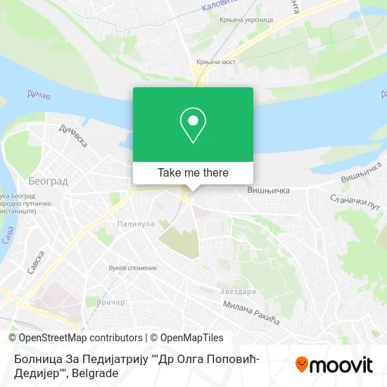 Болница За Педијатрију ""Др Олга Поповић-Дедијер"" map