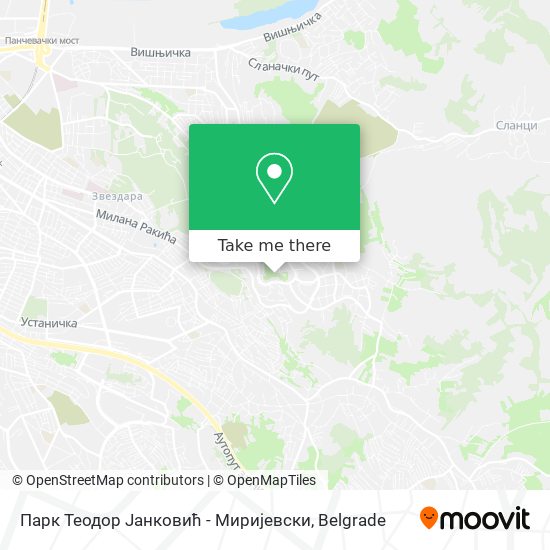 Парк Теодор Јанковић - Миријевски map