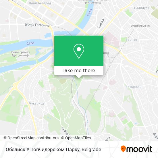 Обелиск У Топчидерском Парку map