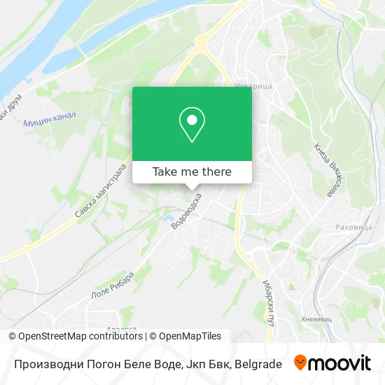 Производни Погон Беле Воде, Јкп Бвк map