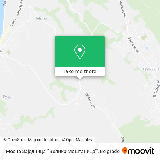 Месна Заједница ""Велика Моштаница"" map