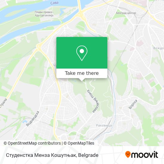 Студенстка Менза Кошутњак map