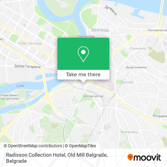 Radisson Collection Hotel, Old Mill Belgrade map