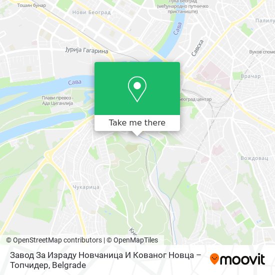 Завод За Израду Новчаница И Кованог Новца – Топчидер map