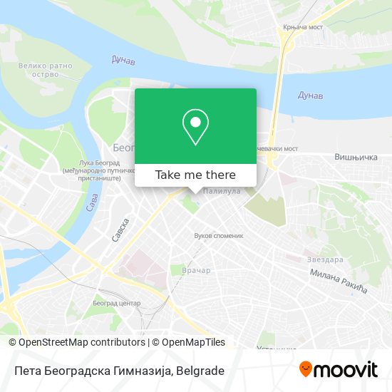 Пета Београдска Гимназија map