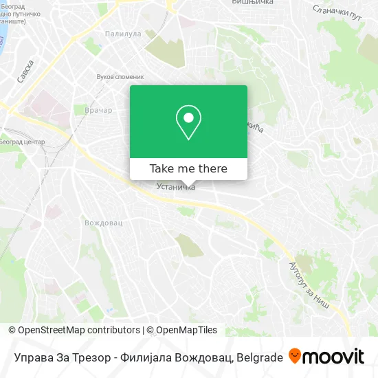 Управа За Трезор - Филијала Вождовац map