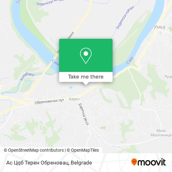 Ас Цqб Терен Обреновац map