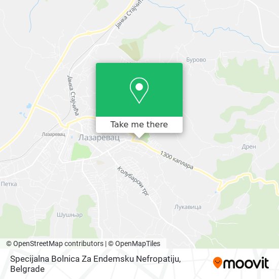 Specijalna Bolnica Za Endemsku Nefropatiju map