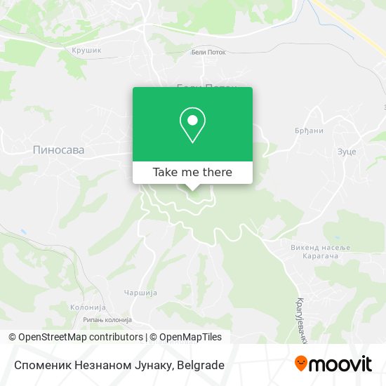 Споменик Незнаном Јунаку map