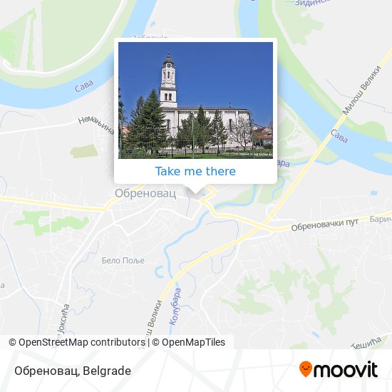 Обреновац map