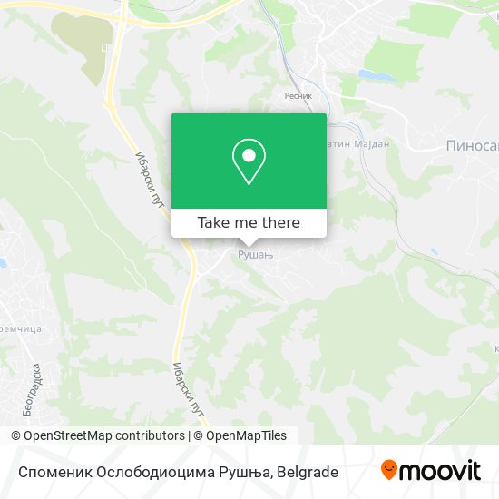 Споменик Ослободиоцима Рушња map