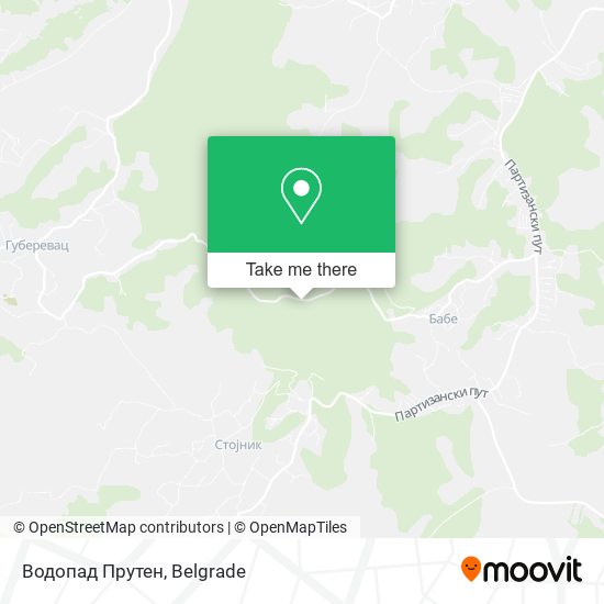 Водопад Прутен map