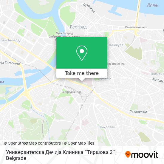 Универзитетска Дечија Клиника ""Тиршова 2"" map