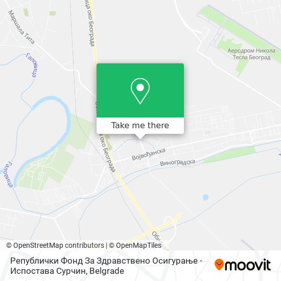 Републички Фонд За Здравствено Осигурање - Испостава Сурчин map