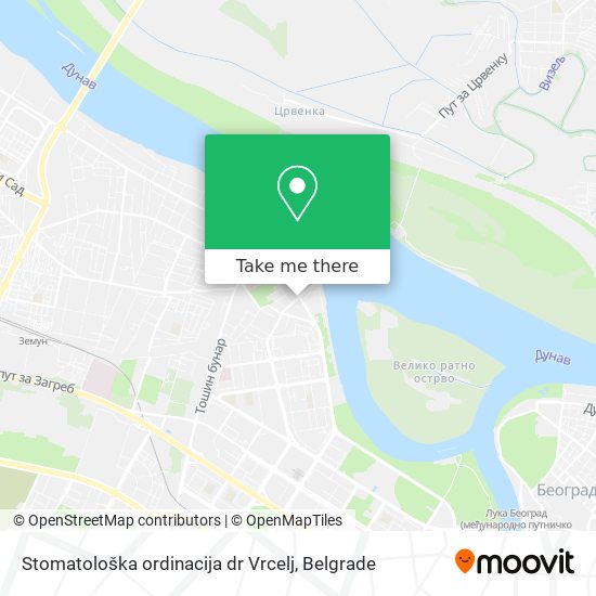 Stomatološka ordinacija  dr Vrcelj map