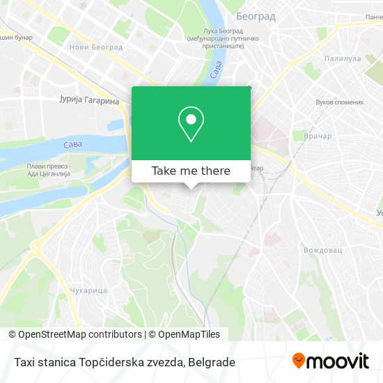 Taxi stanica Topčiderska zvezda map