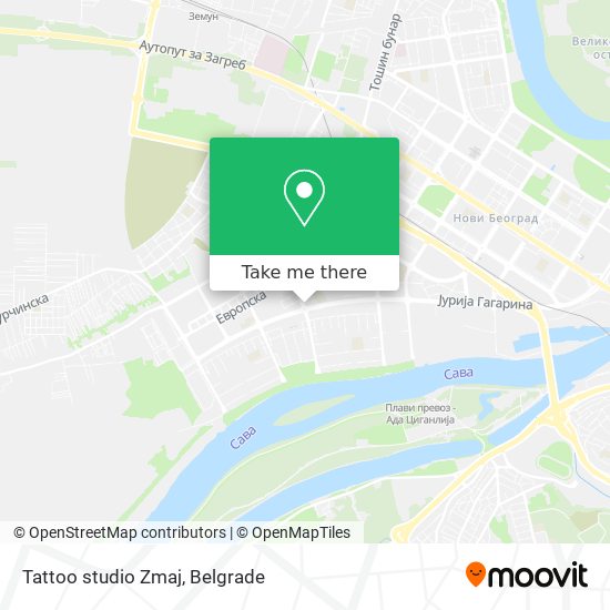 Tattoo studio Zmaj map