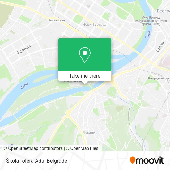 Škola rolera Ada map