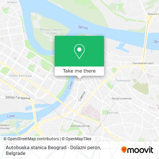 Autobuska stanica Beograd - Dolazni peron map