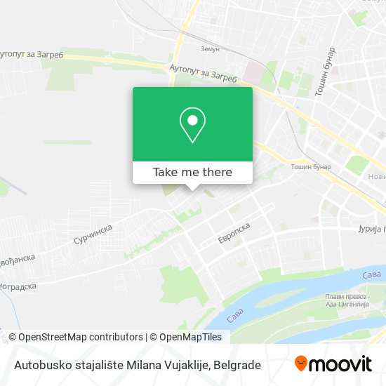 Autobusko stajalište Milana Vujaklije map
