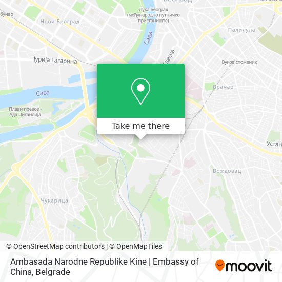 Ambasada Narodne Republike Kine | Embassy of China map