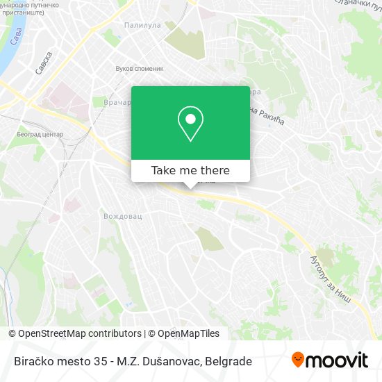 Biračko mesto 35 - M.Z. Dušanovac map