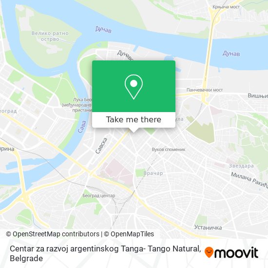Centar za razvoj argentinskog Tanga- Tango Natural map