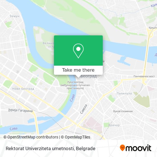 Rektorat Univerziteta umetnosti map